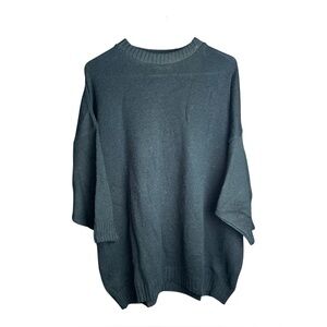 Vintage Garland Knit Sweater USA Black Half Sleeve Slouchy Large